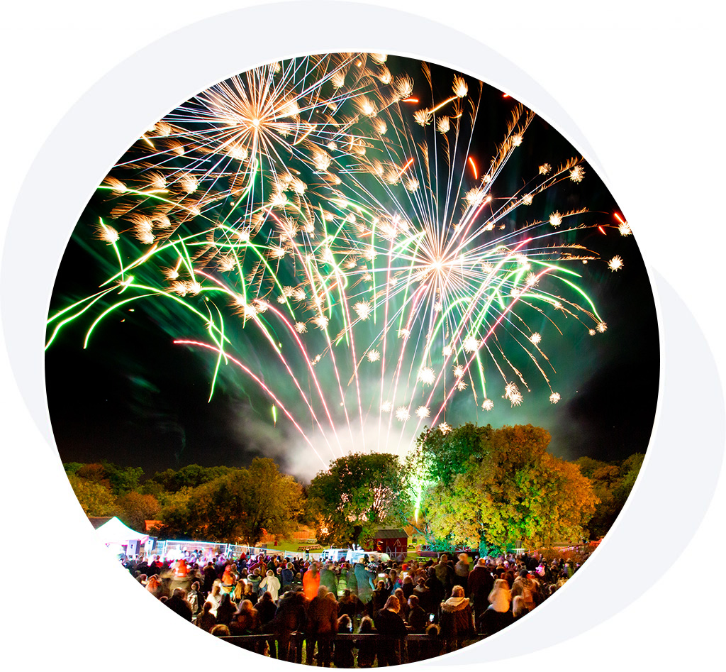 Fireworks Pleasurewood Hills theme park Suffolk