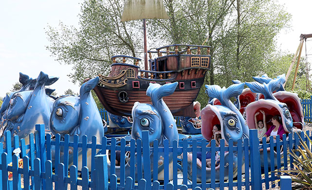 Children's whale ride at theme park