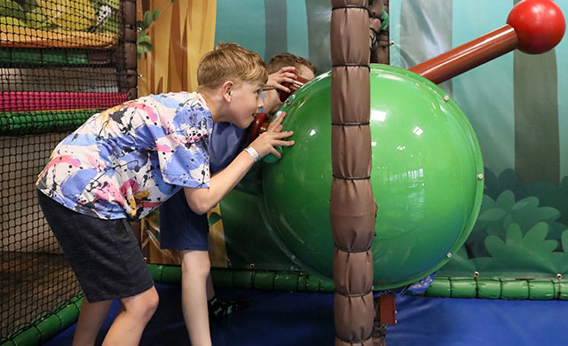 Young boy in a soft play area